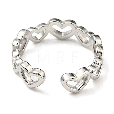 304 Stainless Steel Cuff Rings RJEW-E076-01P-1