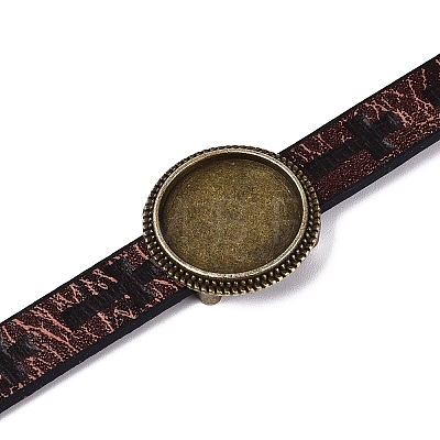 Hollow Cross PU Leather Bracelet Making MAK-I020-01E-1