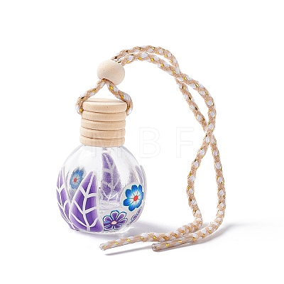 Empty Glass Perfume Bottle Pendants HJEW-A003-01-1