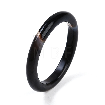 Dyed & Heated Natural Striped Agate/Banded Agate Finger Rings for Women RJEW-Z075-01P-1