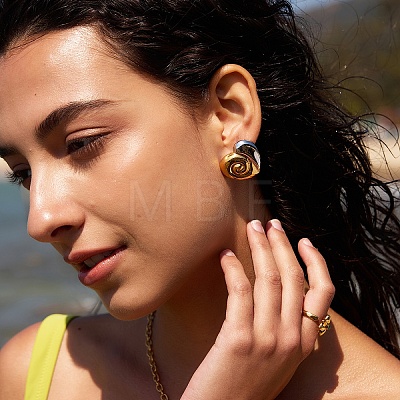 304 Stainless Steel Stud Earrings EJEW-Z173-06GP-1