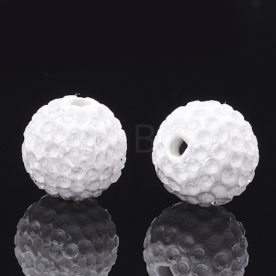 Handmade Polymer Clay Rhinestone Beads CLAY-T014-12mm-10-1