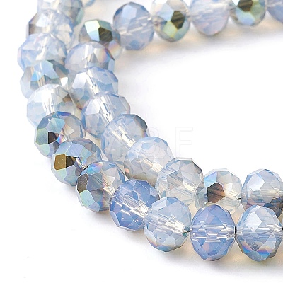 Electroplate Transparent Glass Beads Strands EGLA-YW0001-64B-1