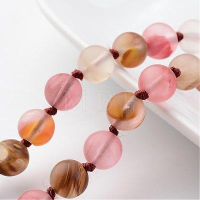 Natural Tigerskin Glass Necklaces NJEW-D264-16-1