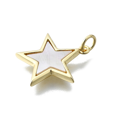 Star Shape Brass Pendants X-KK-V010-12G-1