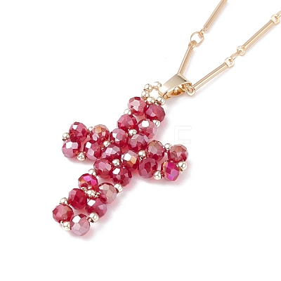 Sparkling Cross Pendant Necklace for Women X1-NJEW-TA00015-1