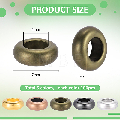 500Pcs 5 Colors Alloy Spacer FIND-PH0038-38-1