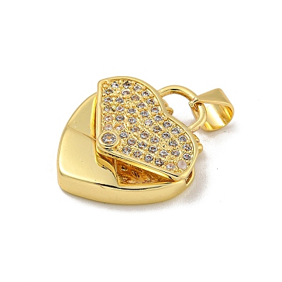 Brass Micro Pave Cubic Zirconia Pendants KK-N254-135C-G-1