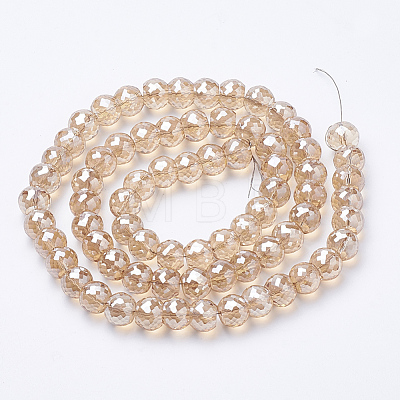 Electroplated Glass Beads Strands EGLA-Q092-8mm-A10-1