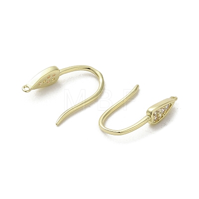 Brass Micro Pave Cubic Zirconia Earring Hooks KK-C048-14I-G-1