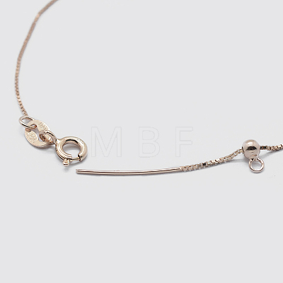 925 Sterling Silver Box Chain Necklaces STER-F039-40cm-13RG-1