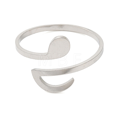 Non-Tarnish 304 Stainless Steel Open Cuff Rings for Women RJEW-N048-05P-1