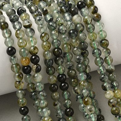 Natural Prehnite Beads Strands G-K224-03-4mm-01-1
