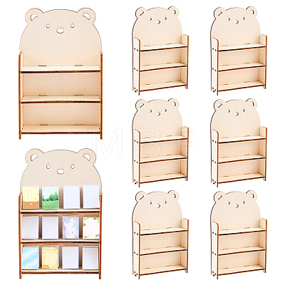 8 Sets 3-Tier Wooden Display Riser Stands for Jewelry Cosmetic Glasses ODIS-FG0002-20-1
