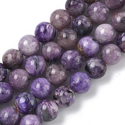 Natural Charoite Beads Strands G-C270-O02-04-1