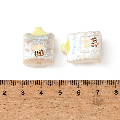 Printed Opaque Acrylic Beads OACR-B054-01G-1