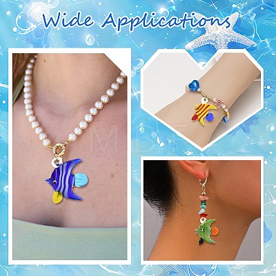 7Pcs 7 Colors Handmade Glass Pendants GLAA-CJ0002-99-1
