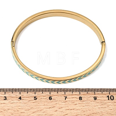 304 Stainless Steel Enamel Hinged Bangles BJEW-D408-35G-1
