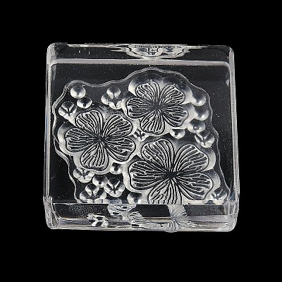 Flower Silicone Clear Stamps with Acrylic Blocks DIY-G121-07F-1