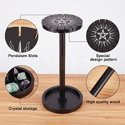 Wooden Pendulum Display Stand with Tray DIY-CN0002-24-1