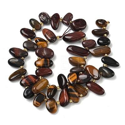 Three-Color Natural Tiger Eye Beads Strands G-P604-A12-01-1