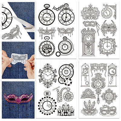 4 Sheets 11.6x8.2 Inch Stick and Stitch Embroidery Patterns DIY-WH0455-031-1