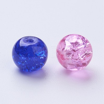 Baking Painted Crackle Glass Beads DGLA-X0006-8mm-06-1