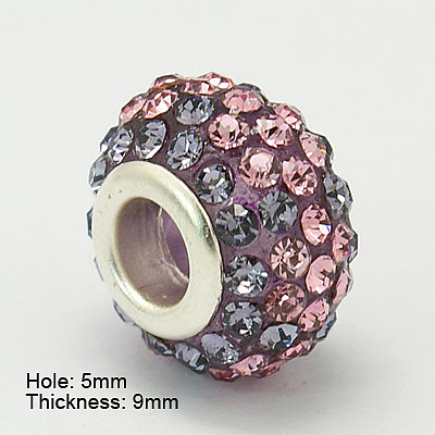 Resin Rhinestone European Beads GPDL-C004-05S-1