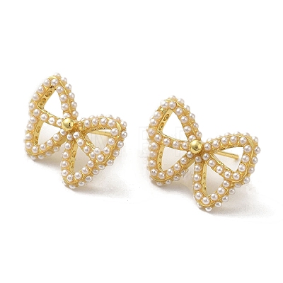 Rack Plating Brass Studs Earrings EJEW-R162-30G-1