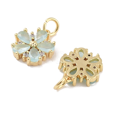 Brass Micro Pave Cubic Zirconia Charms KK-C051-01G-03-1