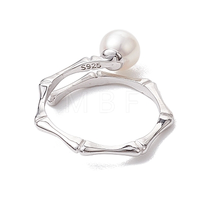 Round Natural Pearl Finger Rings RJEW-P113-11P-1