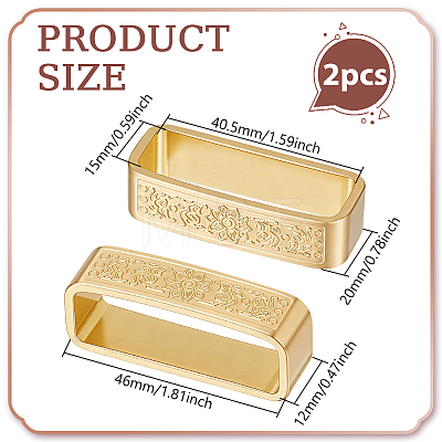 2Pcs Brass Belt Keeper Rings FIND-PH0061-85B-1