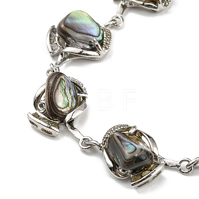 Natural Abalone Shell/Paua ShellLink Bracelets BJEW-P039-20-01-1