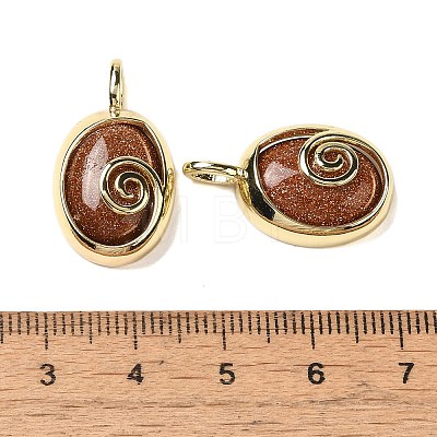 Synthetic Goldstone Oval Pendants G-K371-01G-06-1