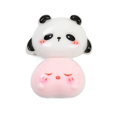 Pink Opaque Panda Resin Cabochons CRES-P037-02C-1