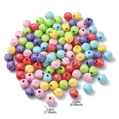 Plating Acrylic Beads PACR-YW0001-18-1