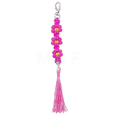 Polyester and Spandex Cord Woven Flower Keychains KEYC-JKC00919-1