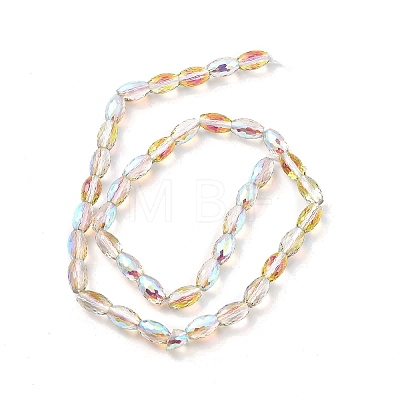 Electroplate Transparent Glass Beads Strands EGLA-M032-02A-HR02-1