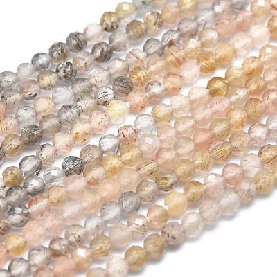 Natural Multi-Moonstone Beads Strands G-M353-A38-4mm-1