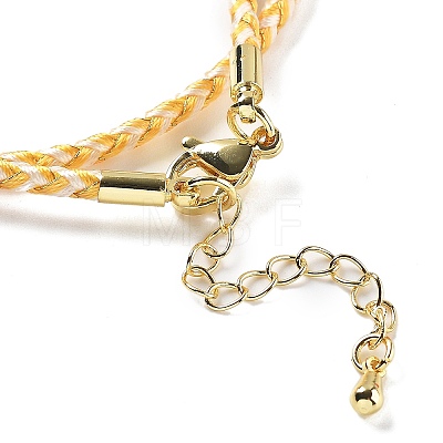 Polyester Cord Braided Necklace Makings MAK-L043-03G-32-1