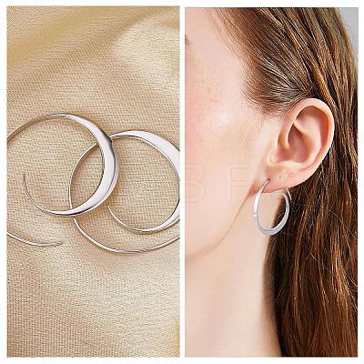Rhodium Plated 925 Sterling Silver Vortex Dangle Earrings for Women JE1079A-1
