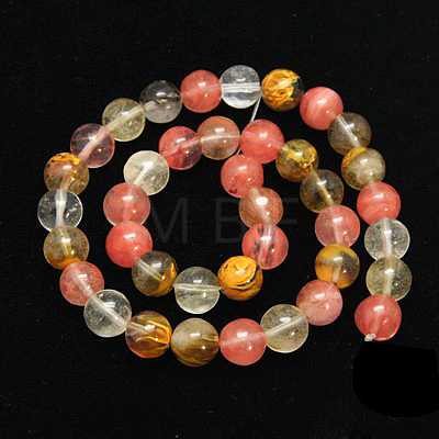 Tigerskin Glass Beads Strands G-G152-10mm-3-1