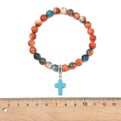Unisex Synthetic Mixed Stone Bracelets BJEW-JB13626-1