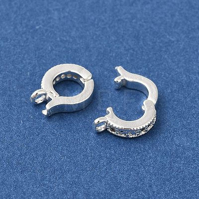 Rack Plating Brass Micro Pave Clear Cubic Zirconia Enhancer Shortener Bails KK-F883-12S-1