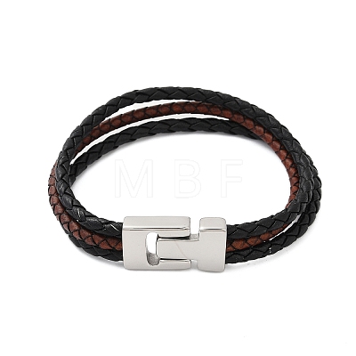 Braided Microfiber Leather Cord Bracelets for Women Men BJEW-D304-17P-02-1