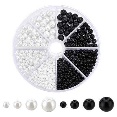 586Pcs Glass Pearl Bead Strands HY-HY0001-06-1