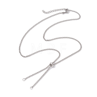 304 Stainless Steel Slider Necklace Makings AJEW-JB01274-02-1