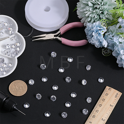 Beebeecraft 50Pcs Cubic Zirconia Cabochons ZIRC-BBC0002-37-1