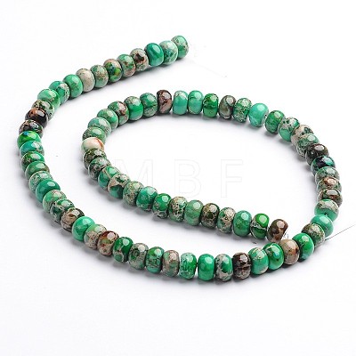 Dyed Natural Imperial Jasper Rondelle Beads Strands G-M275-07-6mm-1