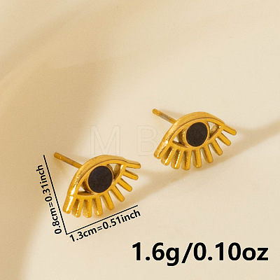 304 Stainless Steel Exaggerated Eye Stud Earrings - High-end CU5897-3-1